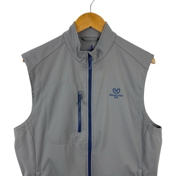 JOHNNIE-O Firestone Zip Vest Jacket in Steel Performance Gray Size Medium Golf - Picture 2 of 13